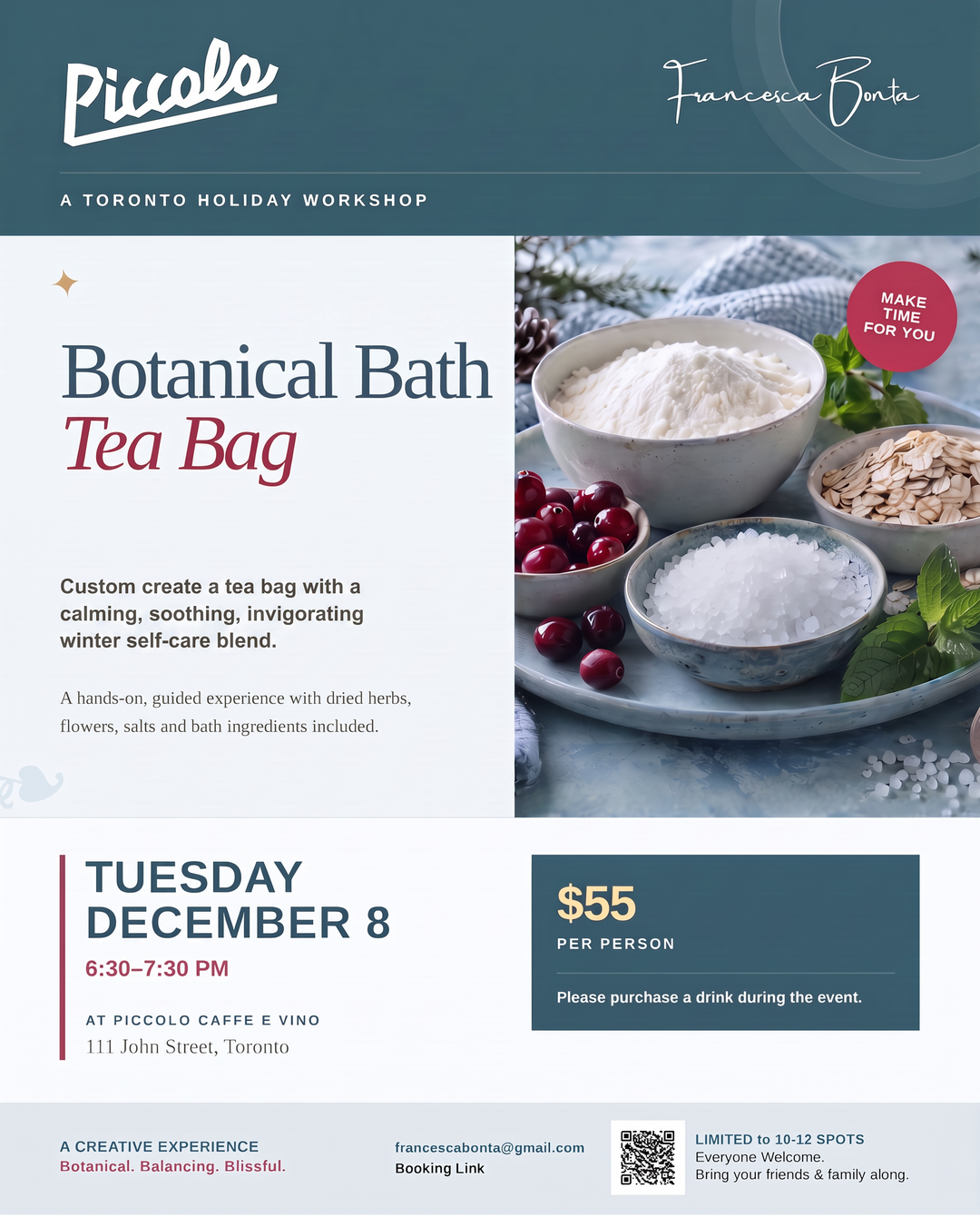 Piccolo Winter Market || Botanical Bath Tea Bags