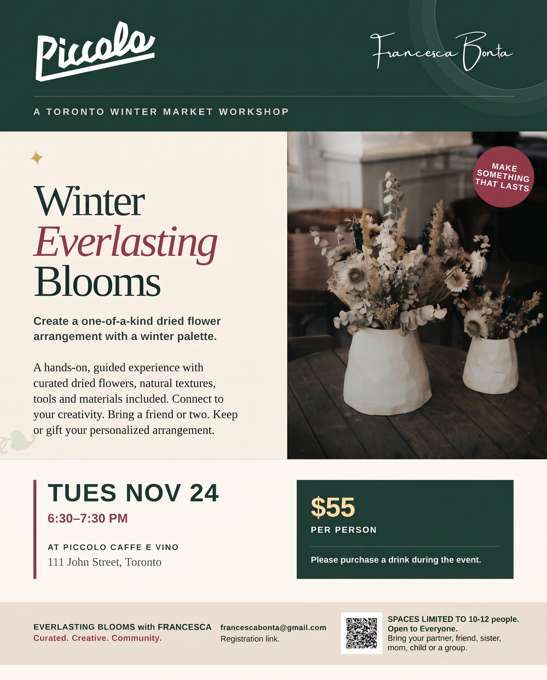 Piccolo Winter Market || Everlasting Blooms