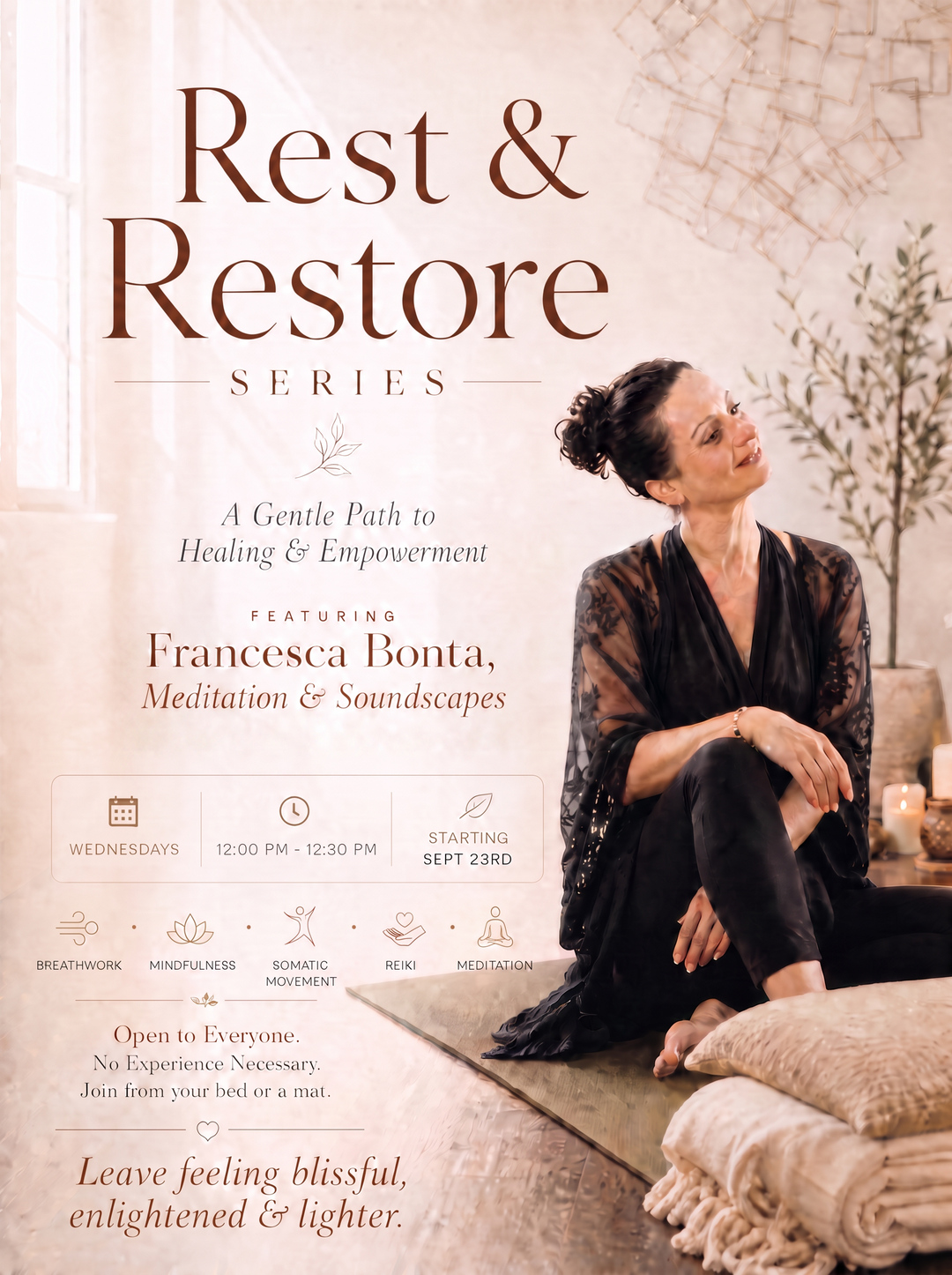 Heart & Grief Healing | Rest & Resotre | Sept 23-Oct 28 | Wednesdays 12-12:30 | +15min Q&A