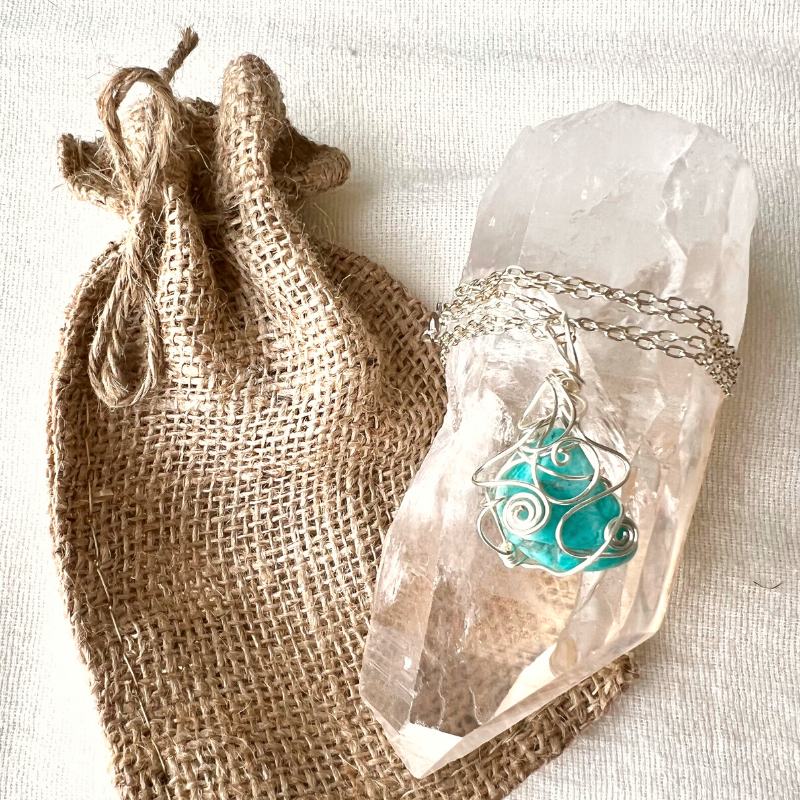'The Zoya's Necklace' - Hand-Wrapped Amazonite