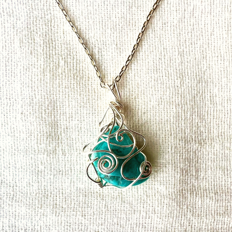'The Zoya's Necklace' - Hand-Wrapped Amazonite